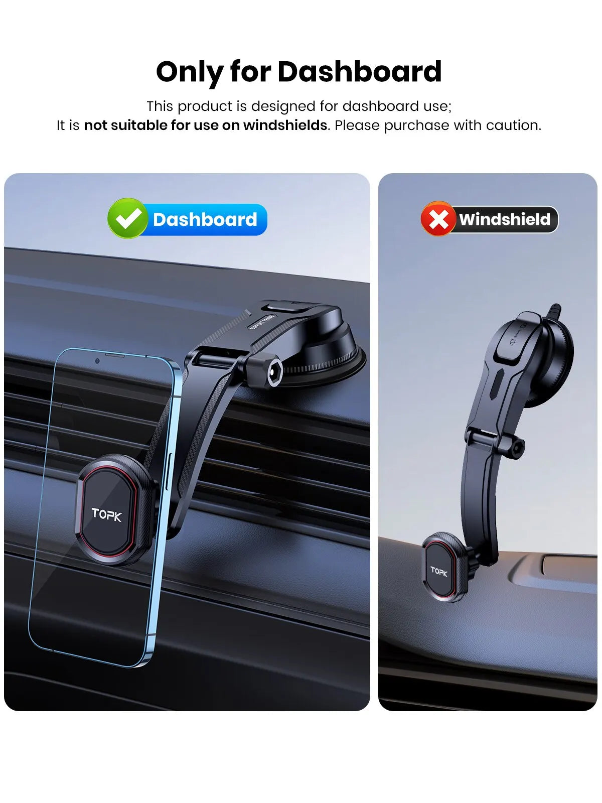 Car Phone Holder Gravity Mount for Secure Dashboard, Windscreen and Air Vent Smartphone Installation