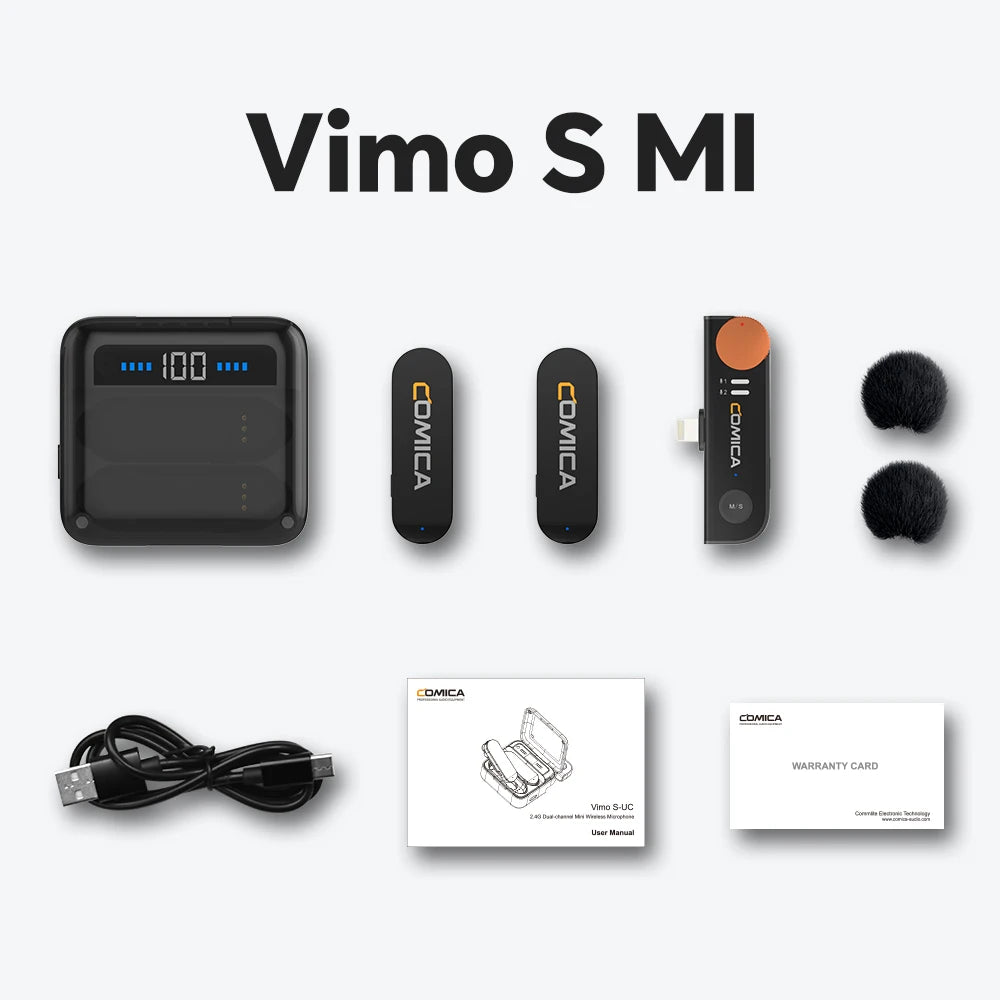 Dual Wireless Lavalier Microphone System with Noise Cancelling for iPhone Android Vlogging Podcast