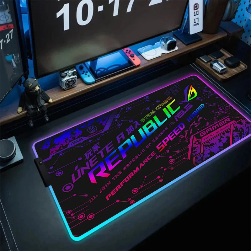 Large RGB Gaming Mouse Pad with Backlight Non Slip Surface for Keyboard and Desk Protection