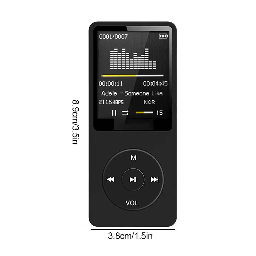 Ultra-Thin Portable MP3 Player with Lossless Audio FM Radio Voice Recorder and Expandable Storage