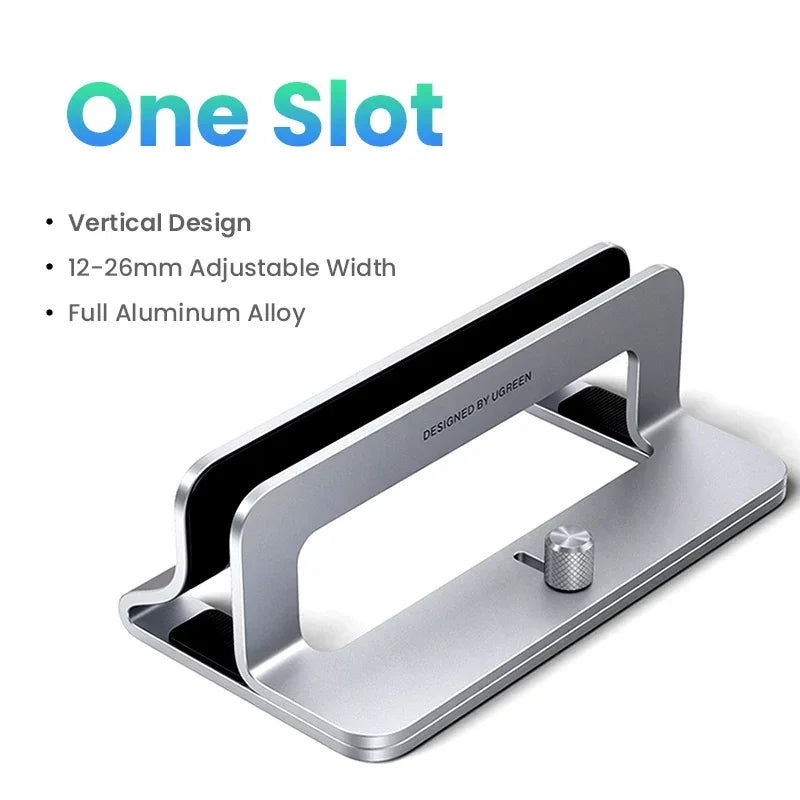 Vertical Aluminium Laptop Stand Triple Slot Holder for MacBook Pro Air Tablet iPad Phone