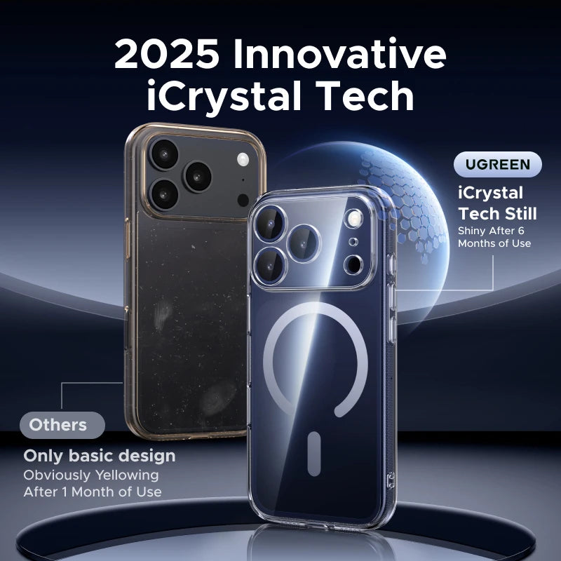 Magnetic Clear Shockproof Case for iPhone 17 Pro Max 16 15 14 MagSafe Compatible Slim Cover