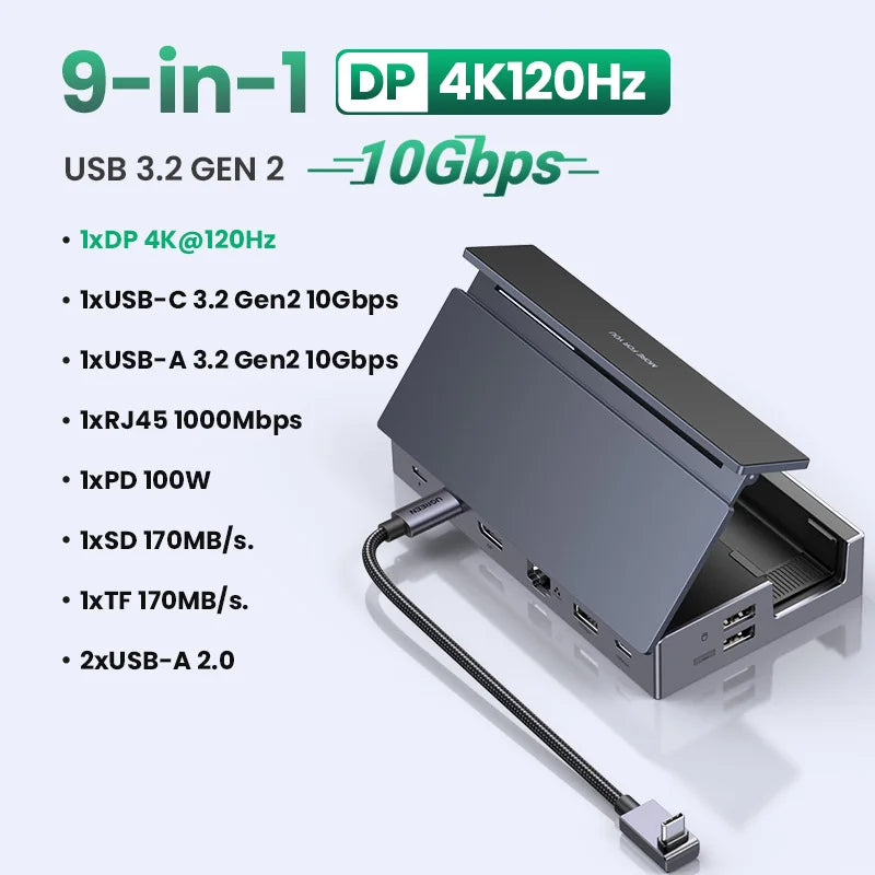 USB C Gaming Dock with 4K HDMI Display, Gigabit Ethernet, 100W PD and 10Gbps Data Ports