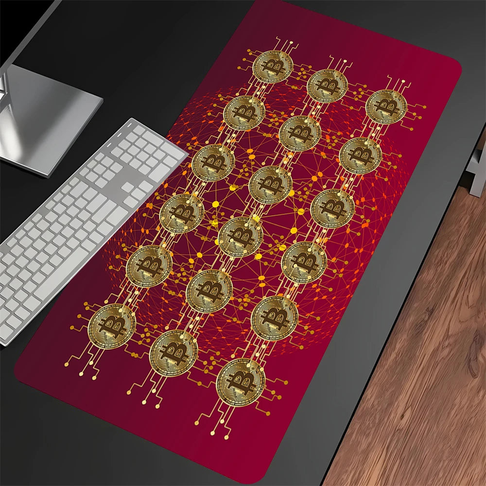 Large Gaming Mouse Pad with Stitched Edges Anti-slip Rubber Base for Computer Desk Setup