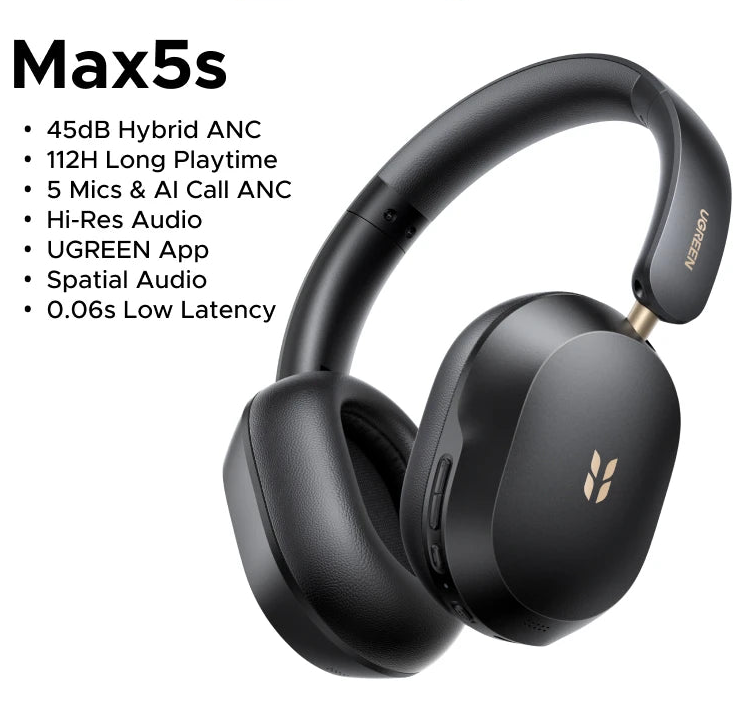 Wireless Over-Ear Bluetooth Headphones with Active Noise Cancelling and Extended Battery Life