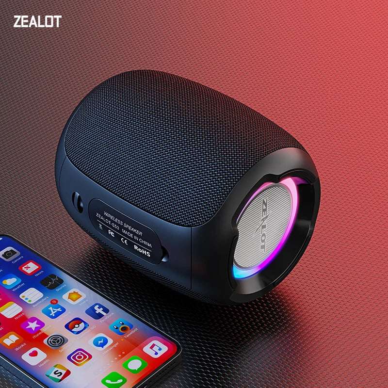 Portable 10W Bluetooth Speaker with 24 Hour Playtime IPX6 Waterproof TWS USB TF Card Support