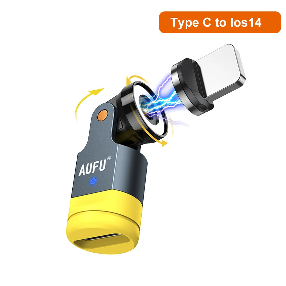 1 Pin Magnetic OTG Adapter 540 Degree Swivel Charging Converter for Type C Micro and iPhone