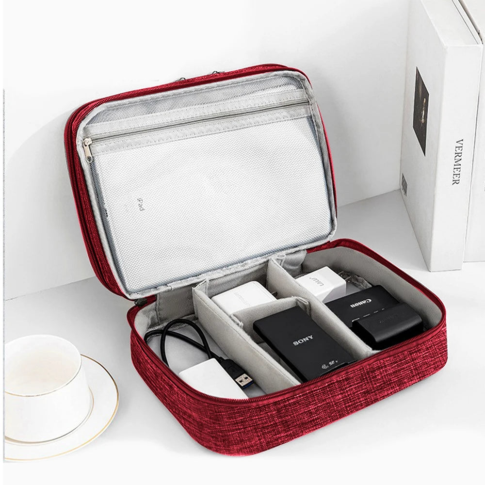 Portable Digital Storage Bag for Cables, Power Banks & Gadgets, Travel Makeup Organizer Pouch