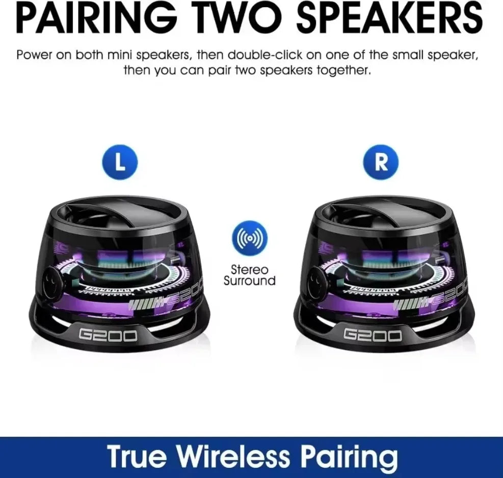 Portable Bluetooth Speaker with RGB Lighting and Magnetic Mount for Travel and Outdoor Use