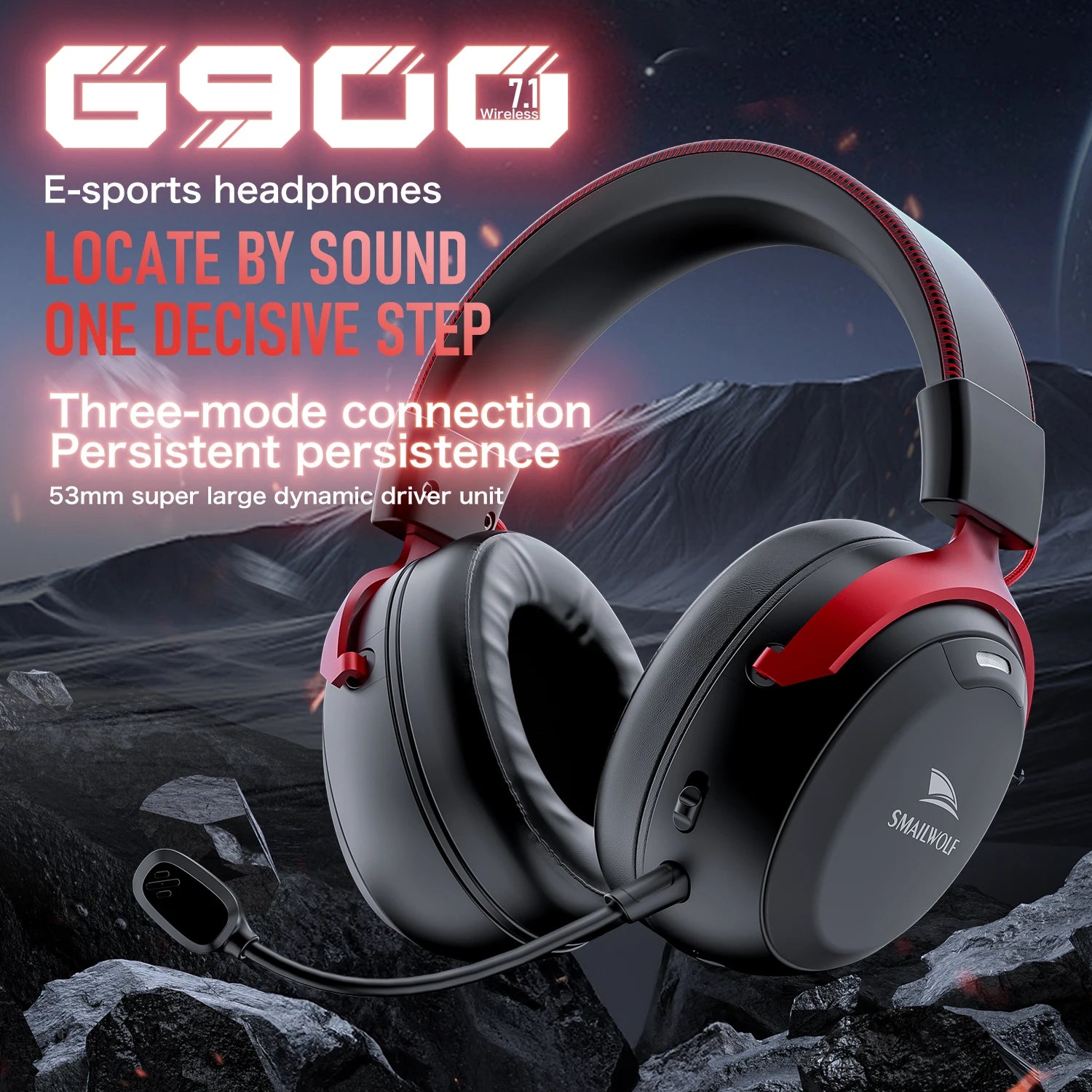 Wireless Gaming Headset with Bluetooth 7.1 Surround Sound and Noise Cancelling Microphone
