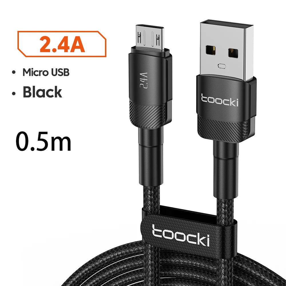 Premium Micro USB Fast Charging Cable 2.4A Quick Charge Data Cord for Smartphones and Devices