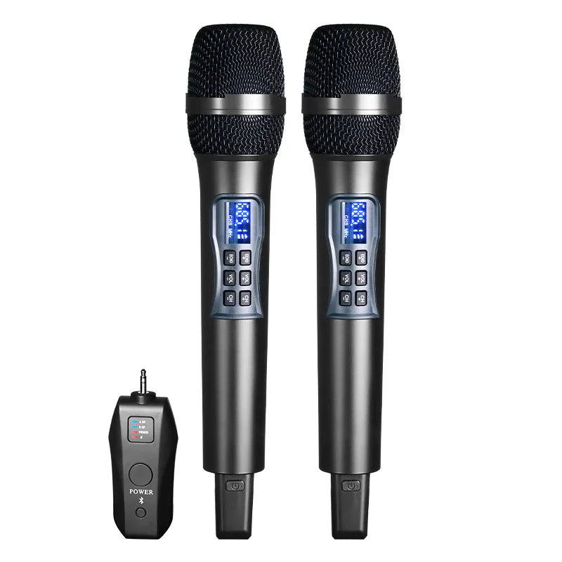 Wireless UHF Handheld Karaoke Microphone with Bluetooth Receiver and Reverb for Home or Stage