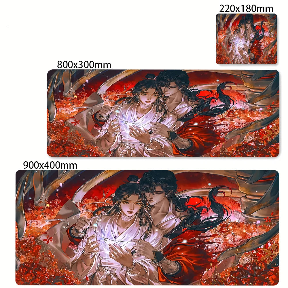 Large Non-slip Desk Mouse Pad with Stitched Edges and Wrist Rest for Office and Gaming Setups