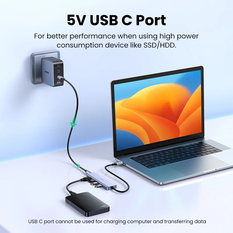 USB-C Hub 4 Ports USB 3.0 Splitter Adapter Type C to USB-A Hub for MacBook iPad Pro Samsung