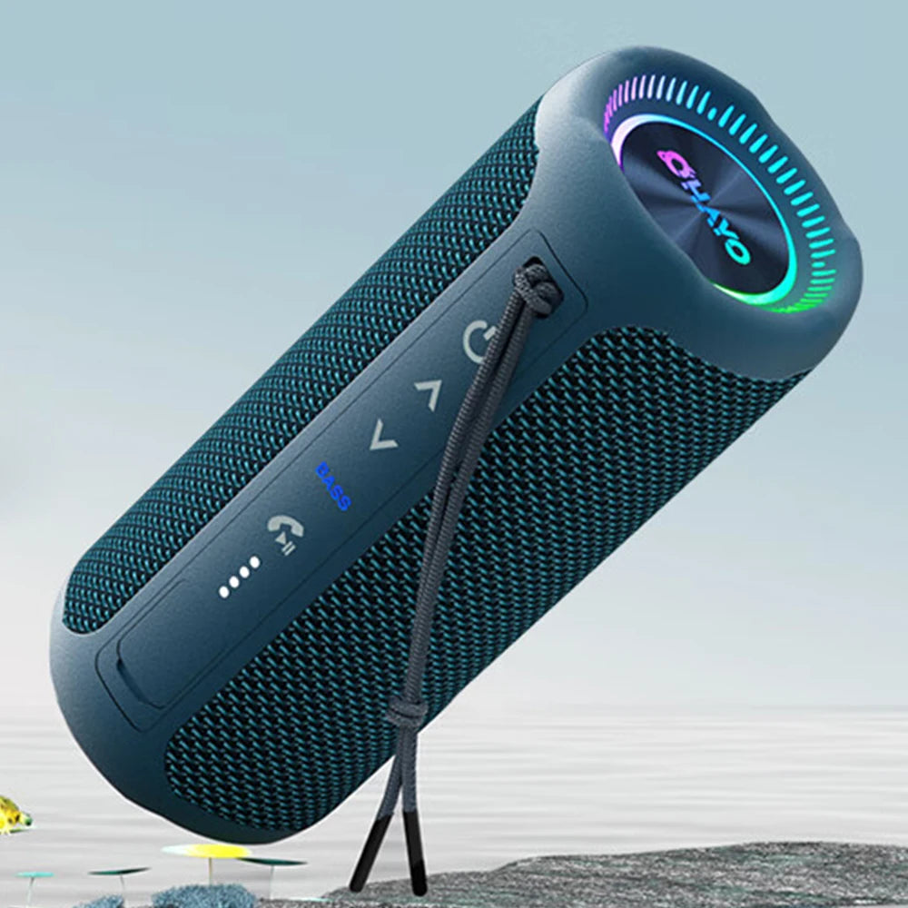 Portable Bluetooth Speaker with Deep Bass Stereo Sound and IPX7 Waterproof Design