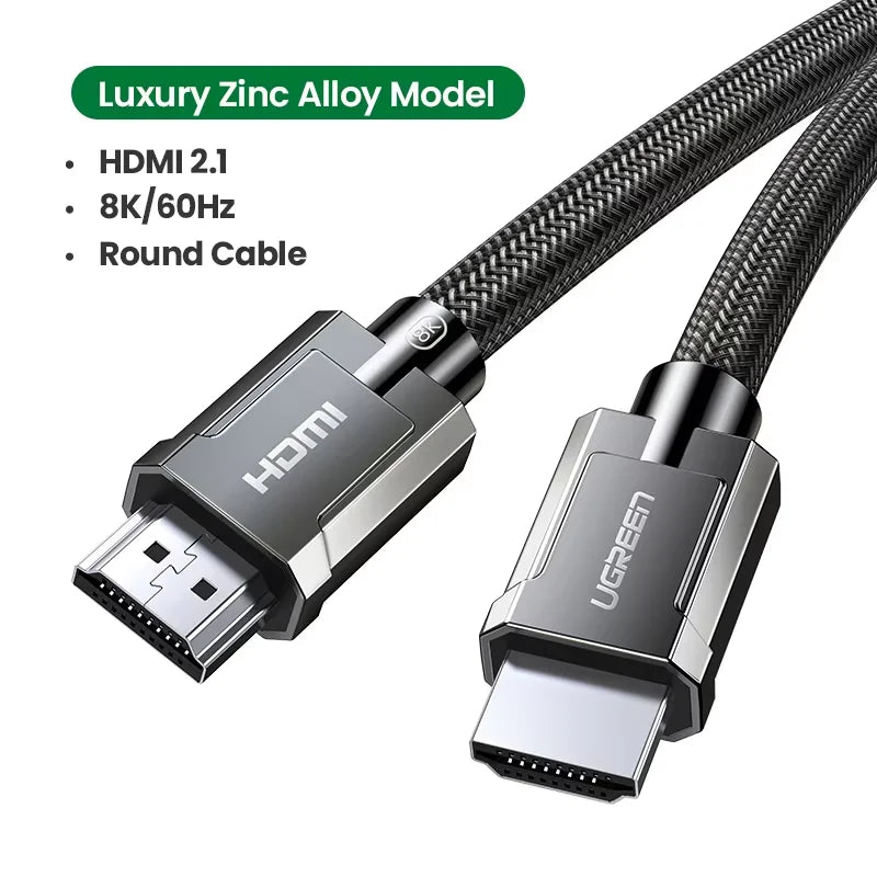 Ultra High Speed HDMI 2.1 Cable 8K 60Hz 4K 120Hz 48Gbps eARC Dynamic HDR Gaming Ready