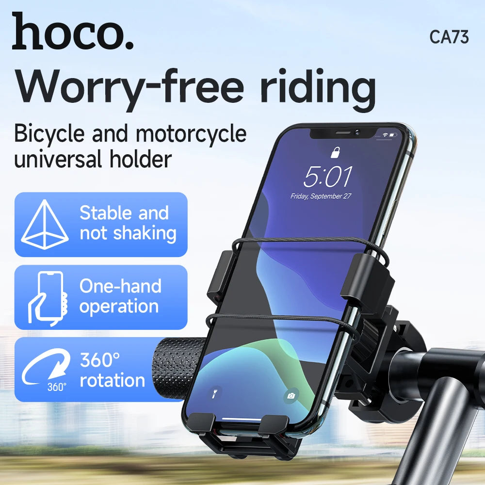 Universal Adjustable Motorcycle and Bicycle Phone Holder for 4.5 to 7 Inch Smartphones Black