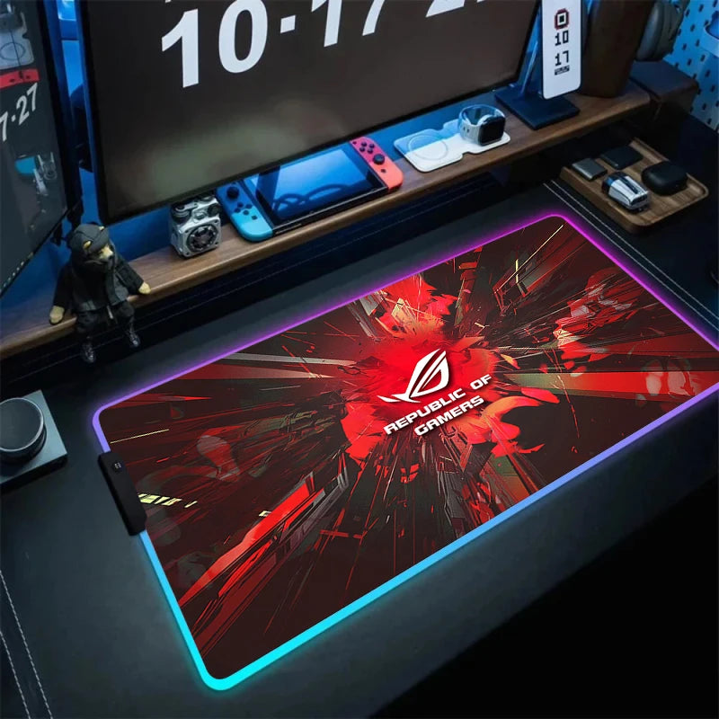 Large RGB Gaming Mouse Pad with Backlight Non Slip Surface for Keyboard and Desk Protection