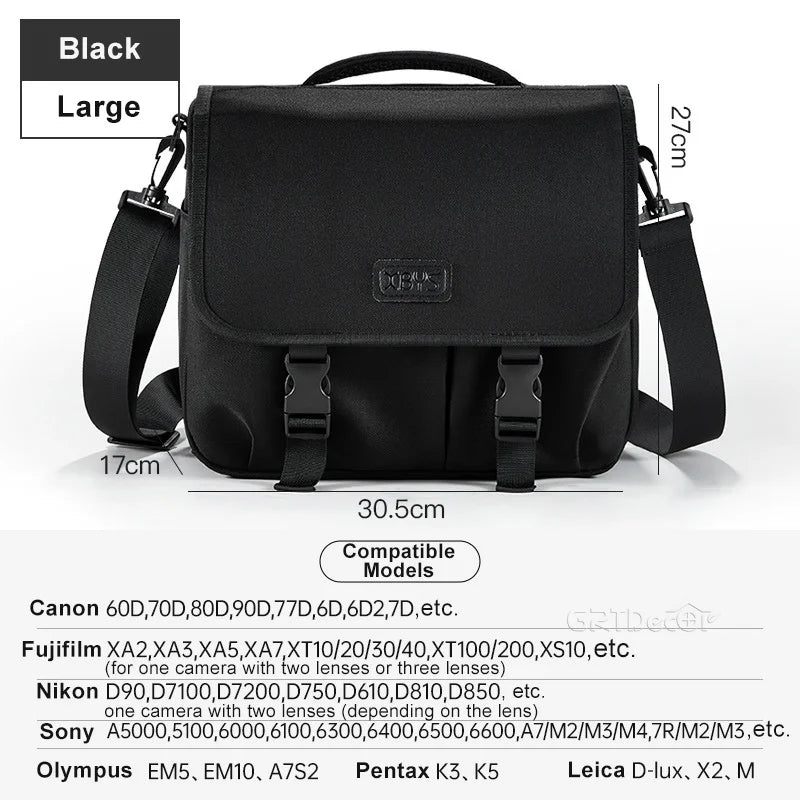 Portable Shoulder Camera Storage Bag for DSLR Mirrorless Cameras and Lenses Travel Organizer
