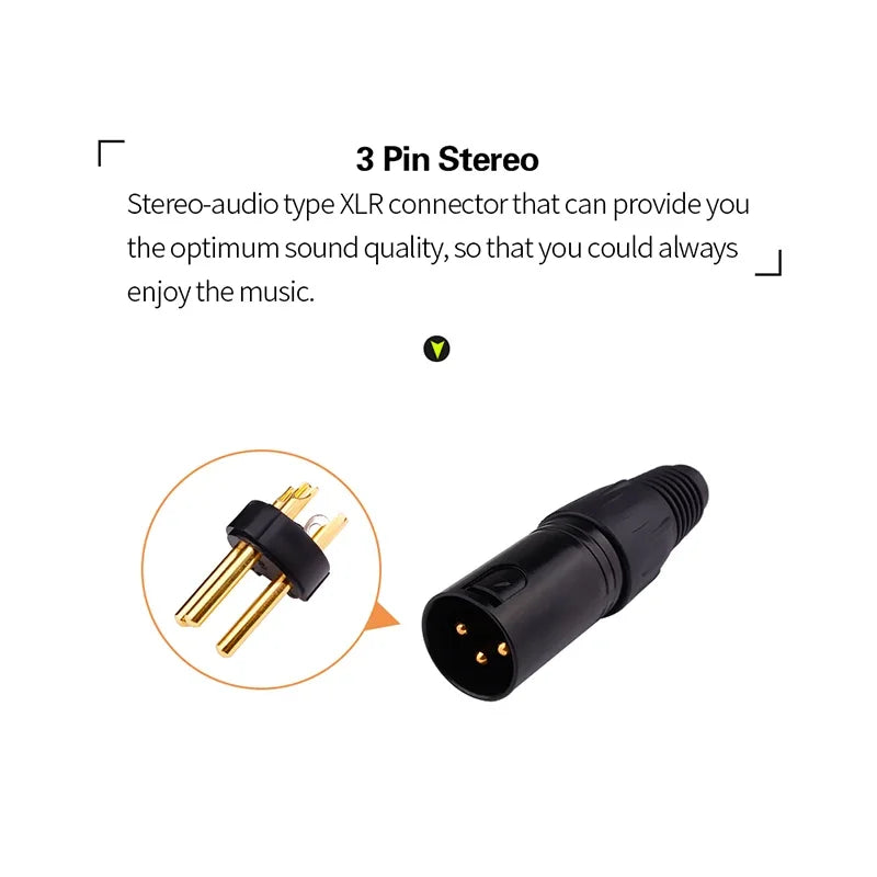 3 Pin XLR Male to Female Microphone Audio Adapter Connectors Set of 4 for Studio Use