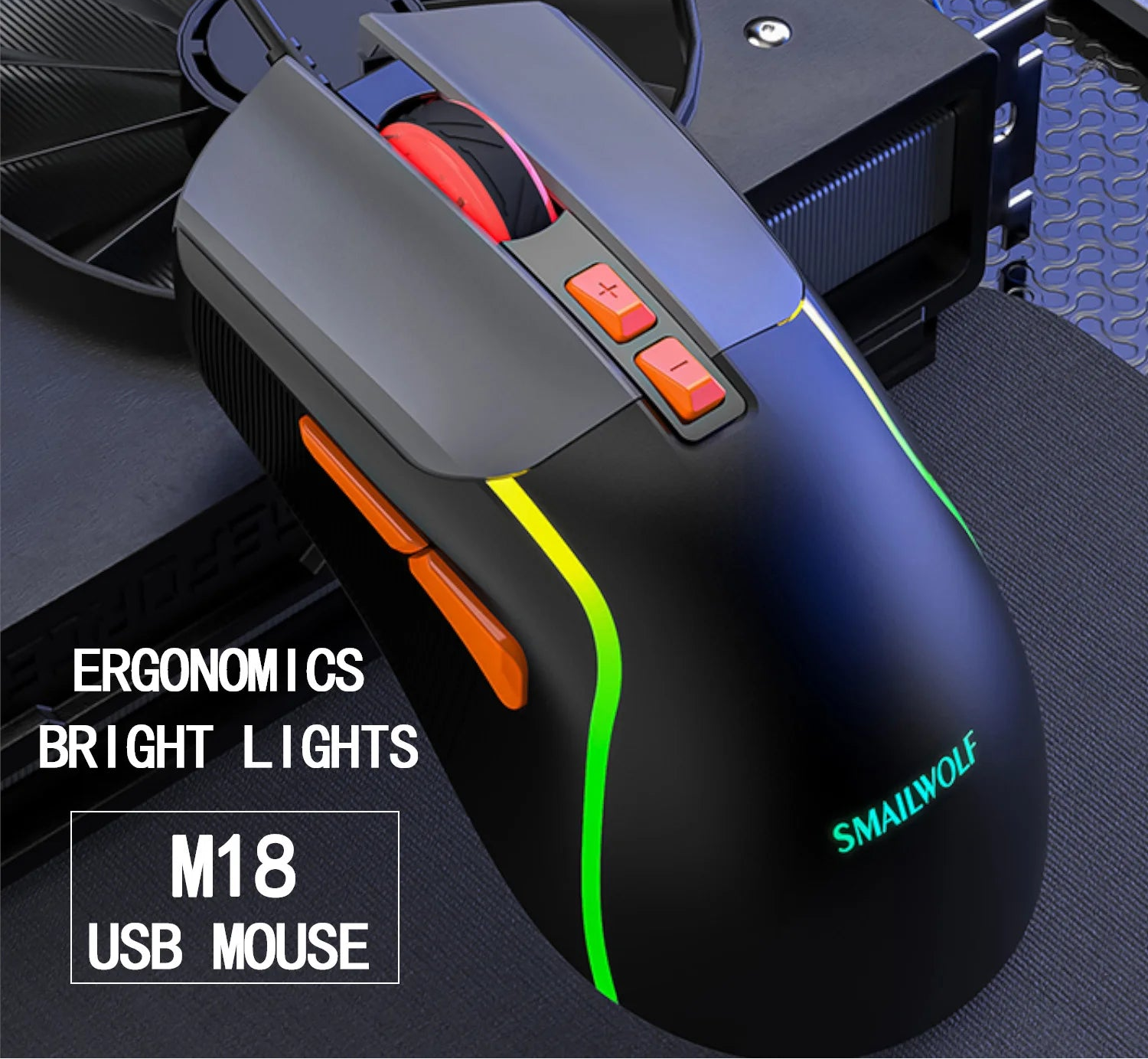 Wired USB RGB Gaming Mouse with Ergonomic Grip and High Precision Sensor for Desktop and Laptop