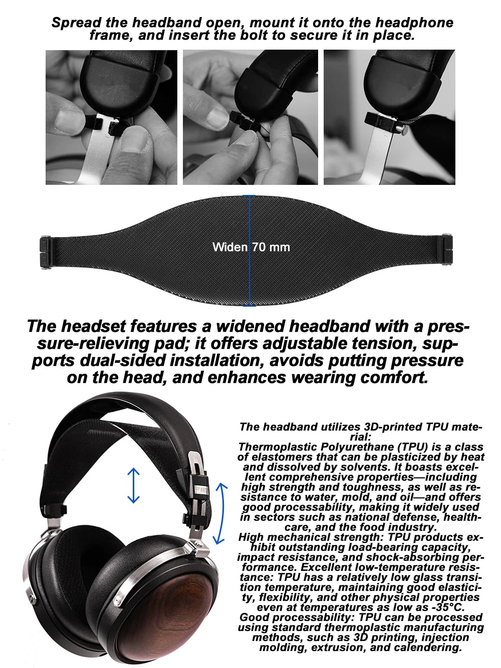 Premium Replacement Ear Pads Protein Leather and Foam for FiiO Over-Ear Headphones FT1 JT7 Series
