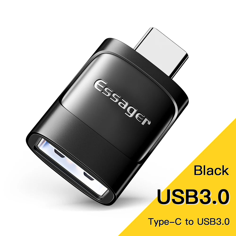 USB 3.0 to Type-C OTG Adapter USB-A Type-C Male Micro USB Converter for Laptops & Card Readers