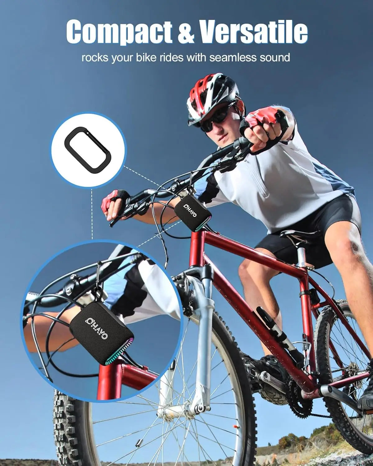 Portable Mini Bluetooth Speaker with Deep Bass, IP67 Waterproof Design and 24 Hour Playtime