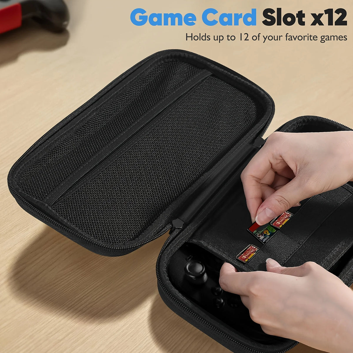 Protective EVA Travel Case for Nintendo Switch 2 with Game Card Slots and Shockproof Storage