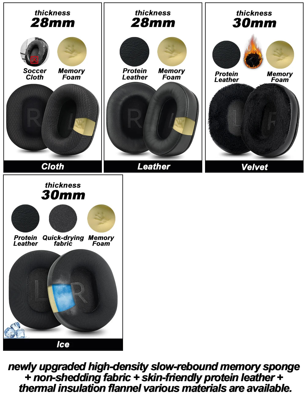 Premium Ear Pads and Headband Cushions for House of Marley Positive Vibration XL Over-Ear Headphones