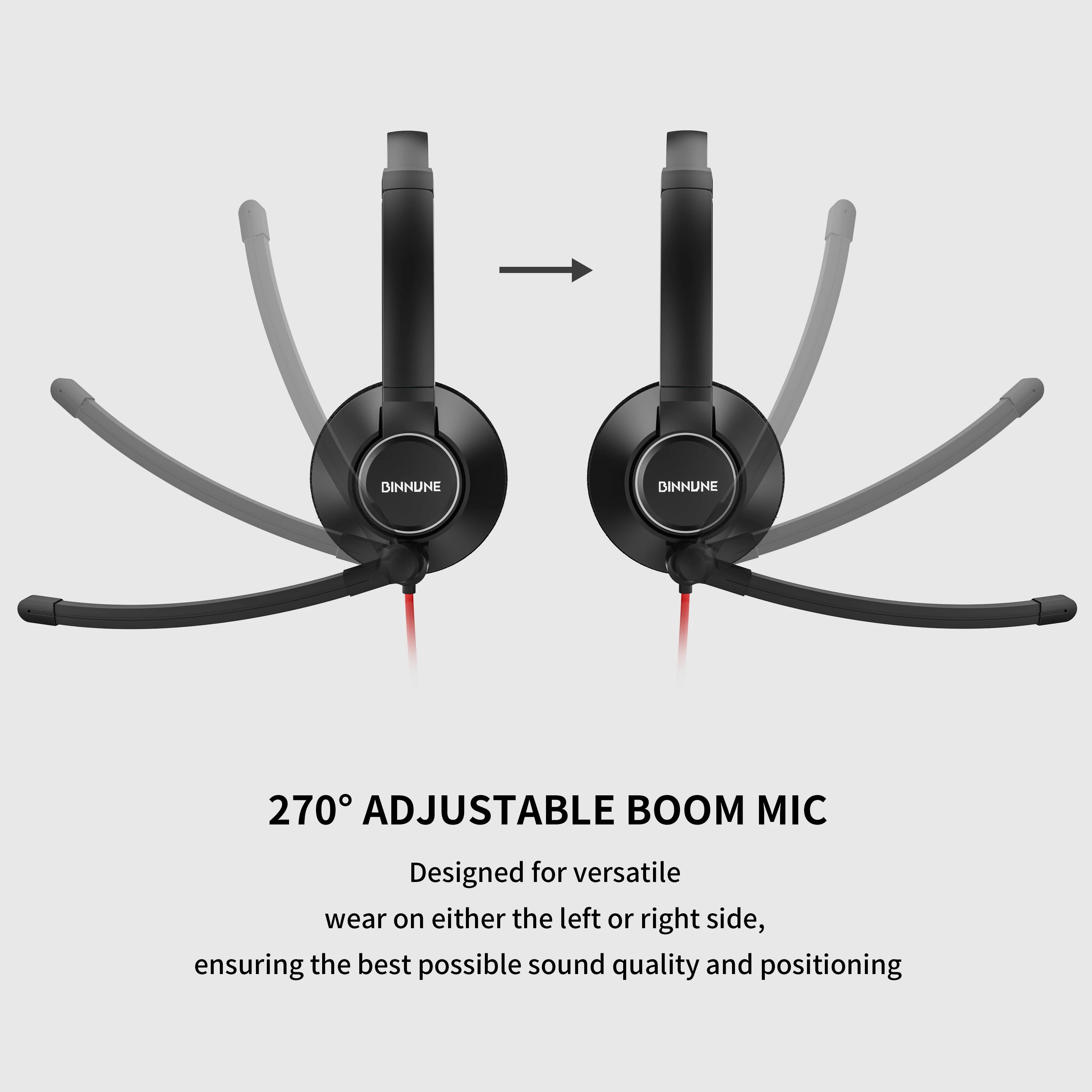 Wired Office Headset with Microphone for Hands-Free Calls and Noise-Free Communication
