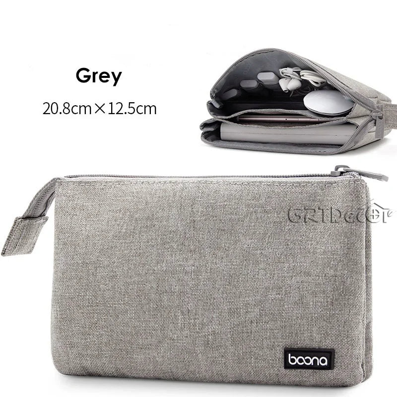 Double Layer Digital Travel Storage Bag for Cables Earphones Hard Drives Phone Accessories Organiser