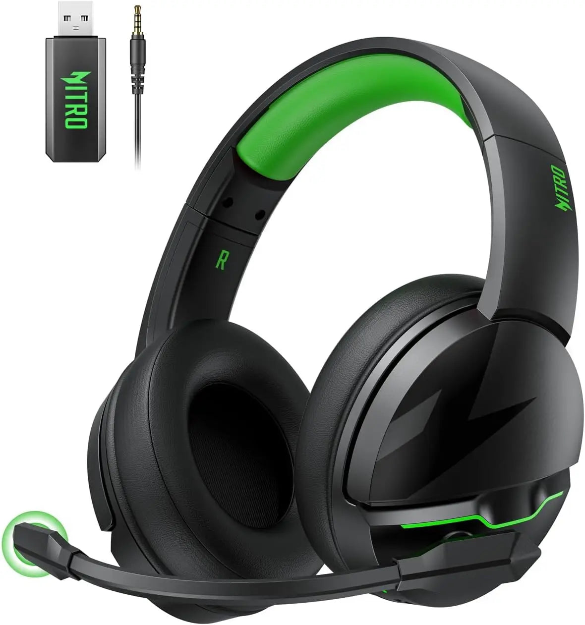 Wireless Gaming Headset with 100 Hour Battery Life Bluetooth 5.3 and ENC Mic