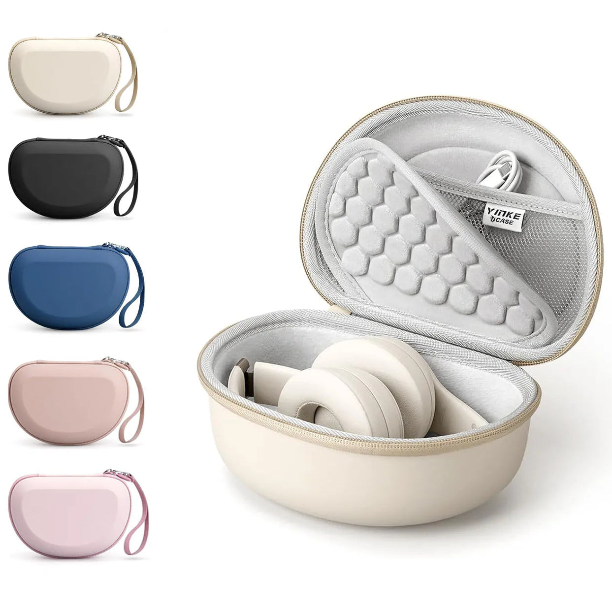 Hard Shell Headphone Carry Case for Foldable Wireless Over-Ear Headphones with Lanyard Travel Bag