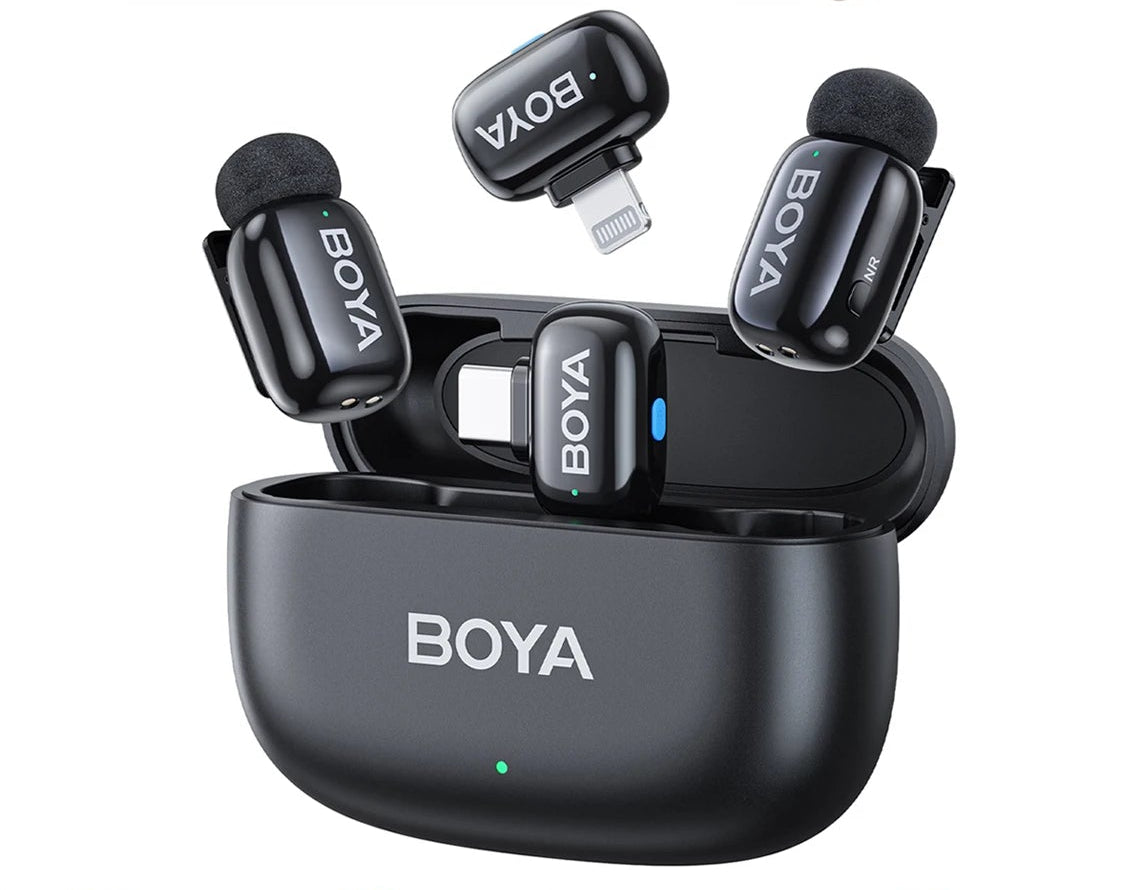 Mini Wireless Lavalier Microphone for iPhone Android Type-C Live Streaming Vlogging Recording