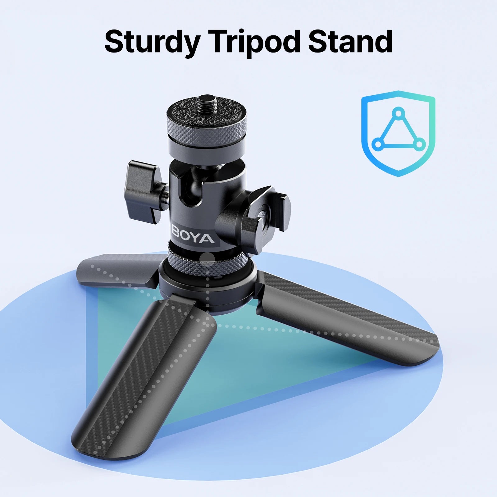 Foldable Desktop Tripod Microphone Stand with Non Slip Rubber Feet for Gaming Podcasting Meetings
