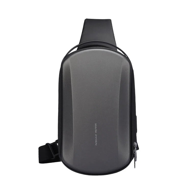 Mini Hard-shell Waterproof Crossbody Bag with USB Charging Port for Everyday and Travel Use