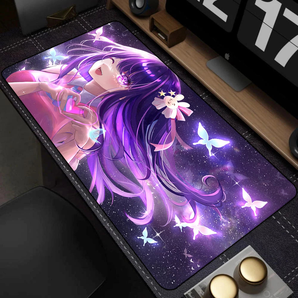 Large Anti-Slip Gaming Mouse Pad with Kawaii Illustration, Extended Deskmat for Keyboard and PC