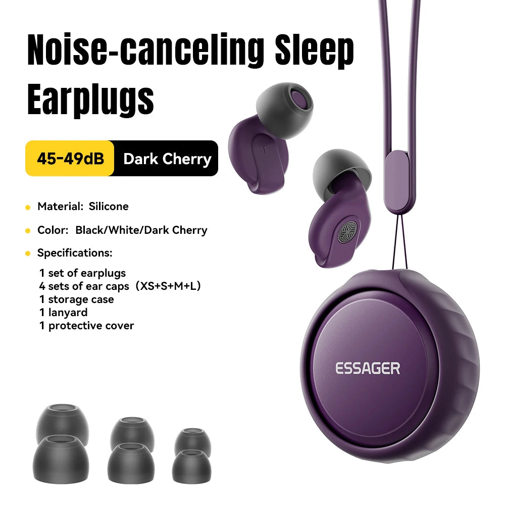 Silicone Noise Cancelling Earplugs for Sleep Work Study Travel Ultra Soft 45dB Hearing Protection