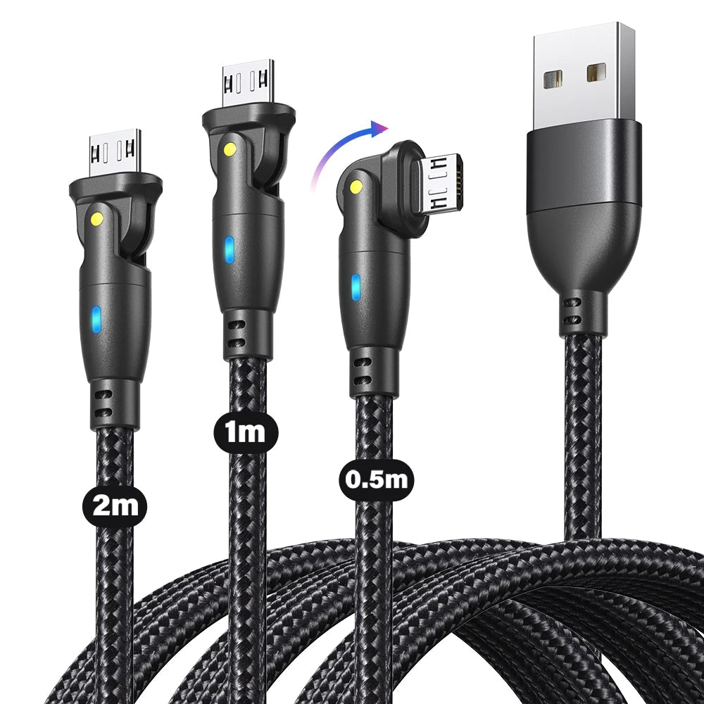 Fast Charging 3A Micro USB Cable for Android Phones with Braided Design and Data Sync