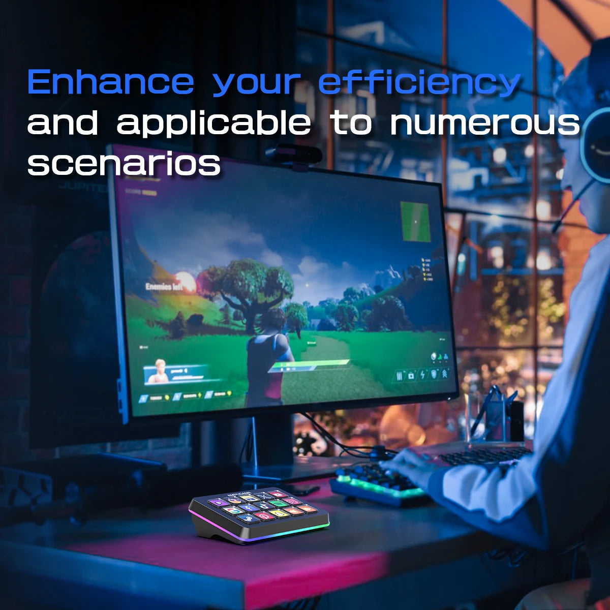 Streaming Controller with 15 Customisable LCD Macro Keys for OBS Twitch YouTube Productivity on Mac PC