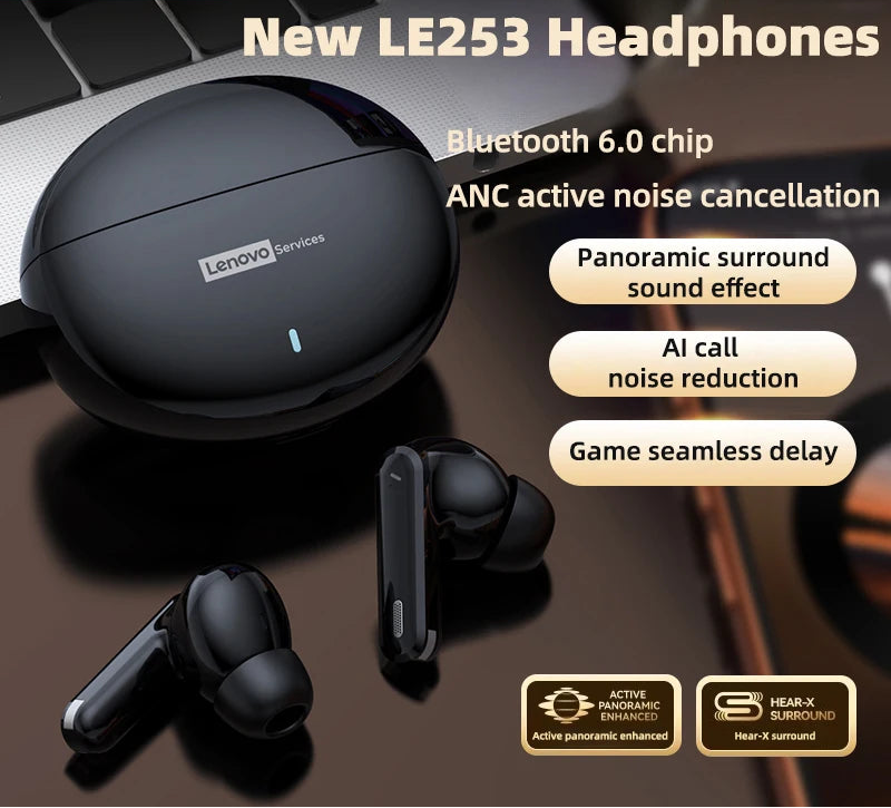 Wireless Bluetooth 6.0 In Ear Headphones with Active Noise Cancelling and HiFi Sound