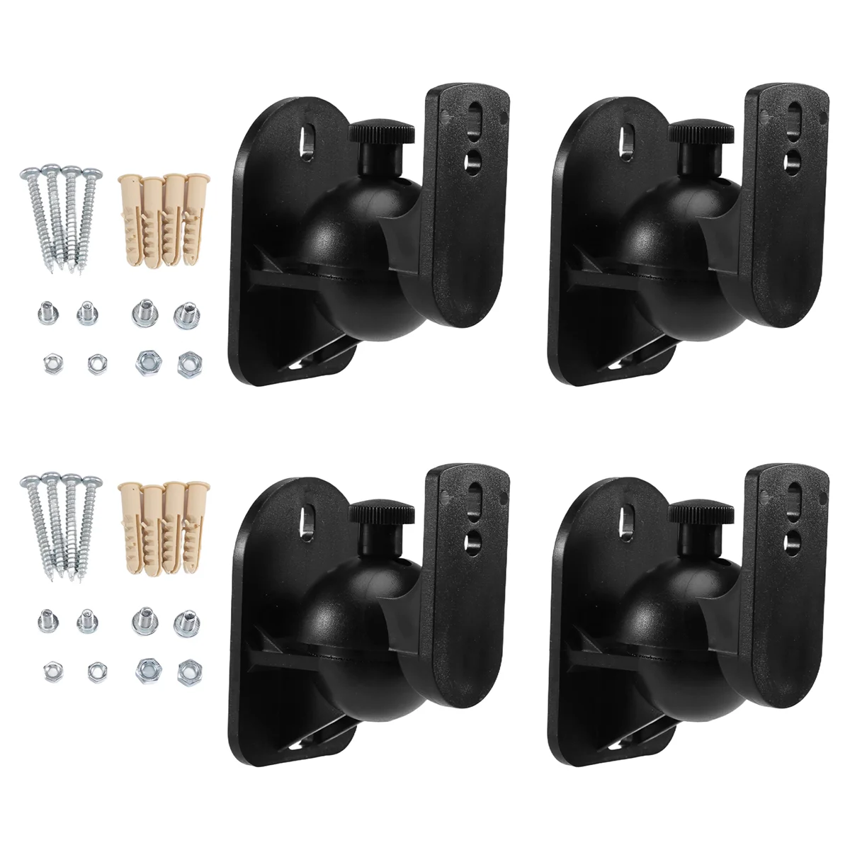 Universal Adjustable Speaker Wall Mount Brackets Set of 4 for Home Cinema or Satellite Speakers