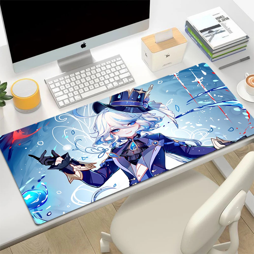 XL Anime Gaming Mouse Pad with Anti-slip Rubber Base, Stitched Edges, Custom Print Options