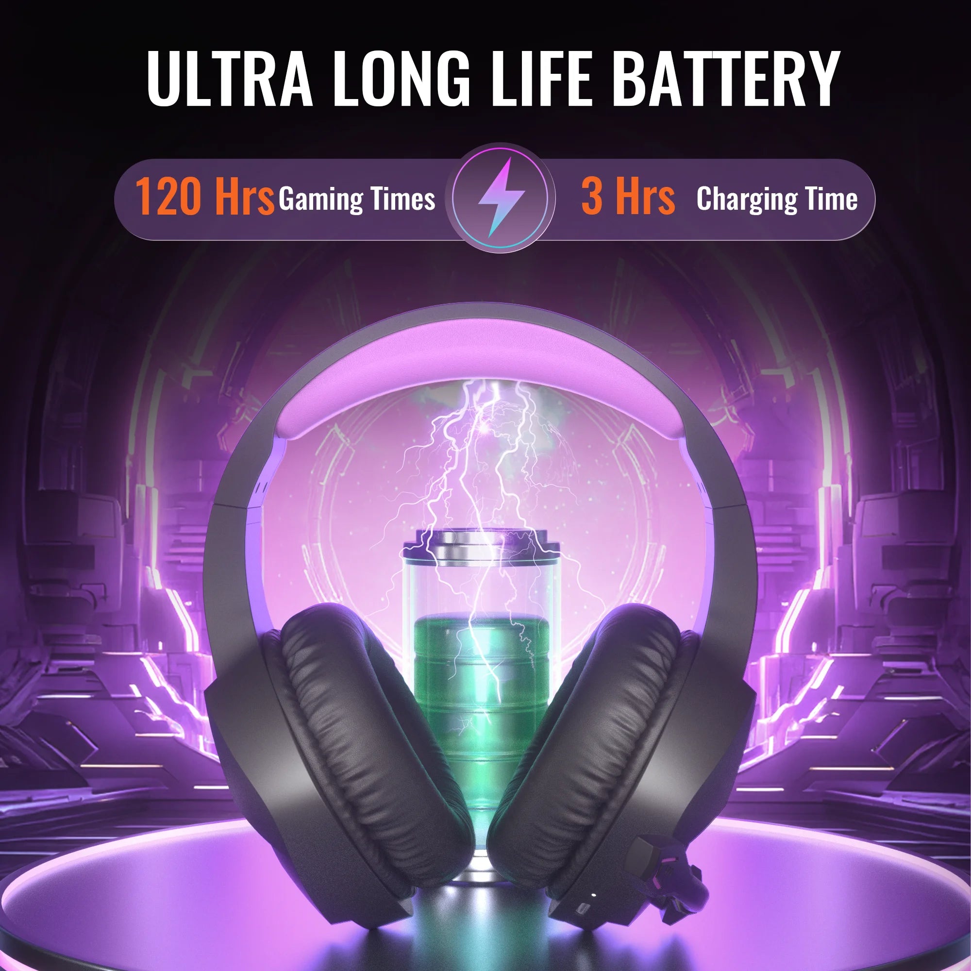 Dual Wireless Bluetooth Gaming Headset with Built-in Mic for PC and PS5 Gaming or Music