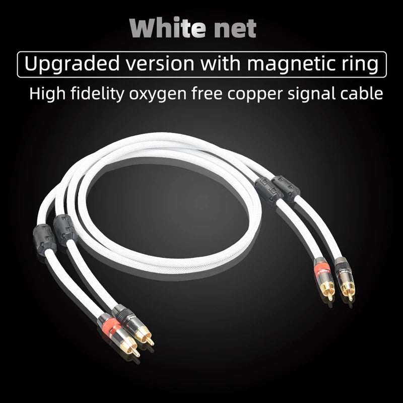 2RCA to 2RCA Hi-Fi Audio Cable 4N OFC Independent Shielding Stereo Interconnect Lead