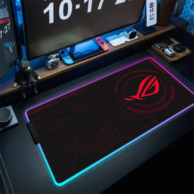 Large RGB Gaming Mouse Pad with Backlight Non Slip Surface for Keyboard and Desk Protection