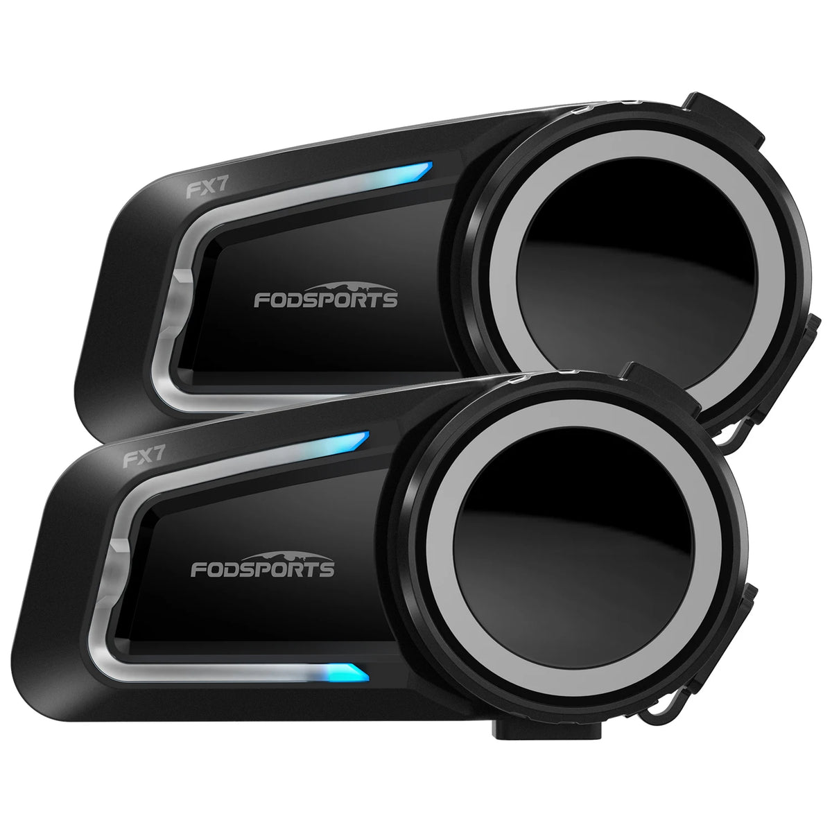 Pair of Mesh Bluetooth Motorcycle Helmet Intercom Headsets for Up to 10 Riders with 2000m Range
