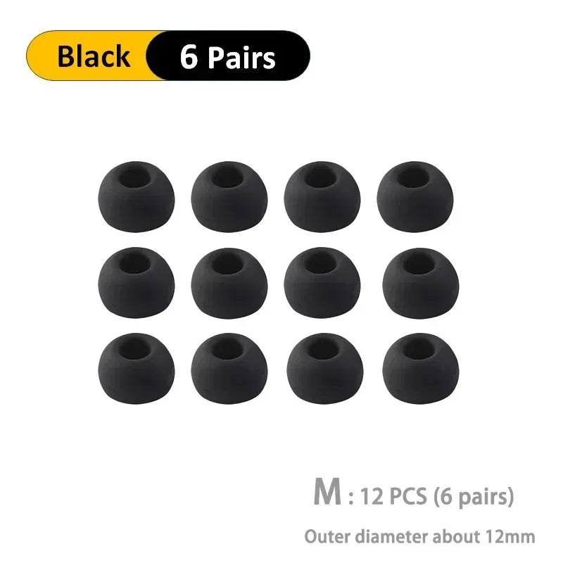 Soft Silicone Replacement Eartips 6-Pair S/M/L Cushions for In-Ear Headphones Earbud Set