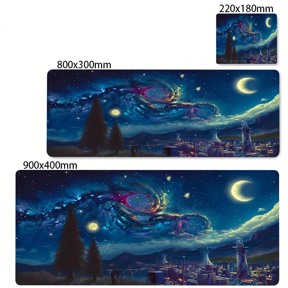 XXL Extended Anti-Slip Starry Sky Mouse Mat for PC Gaming Desks and Office Keyboards